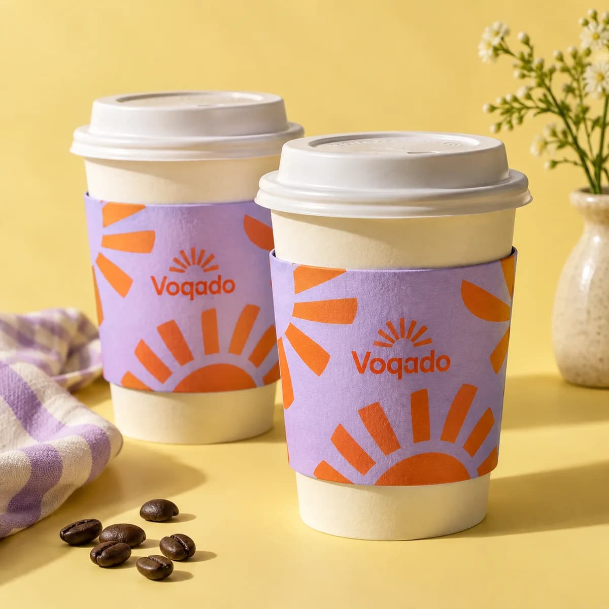 Coffee sleeves: Voqado product styling