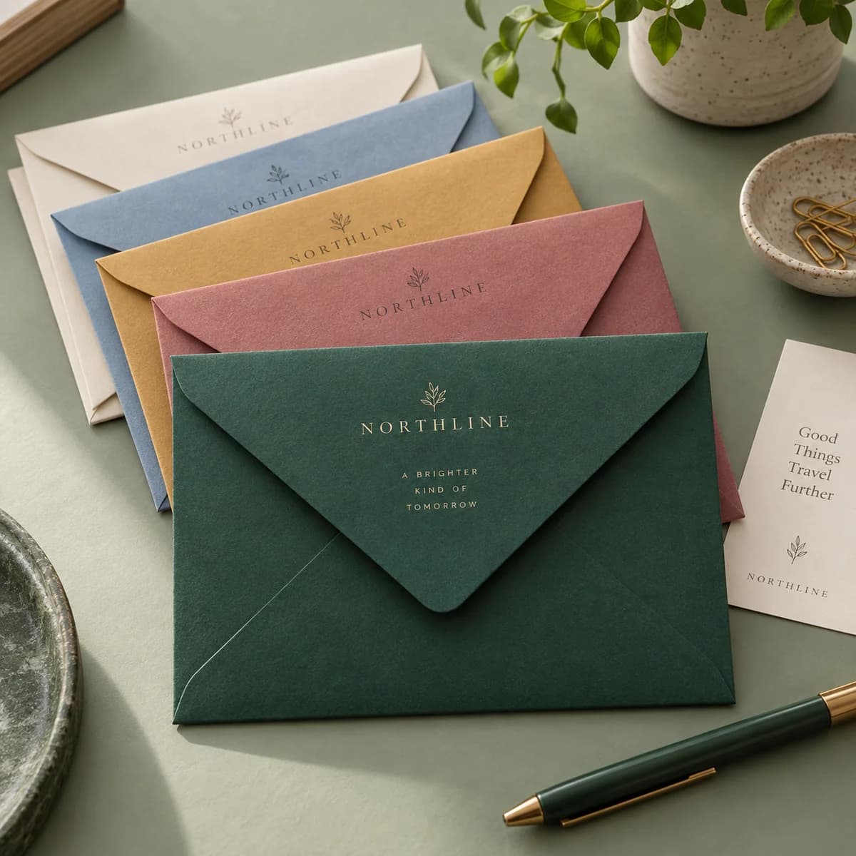Colored envelopes: Voqado product styling