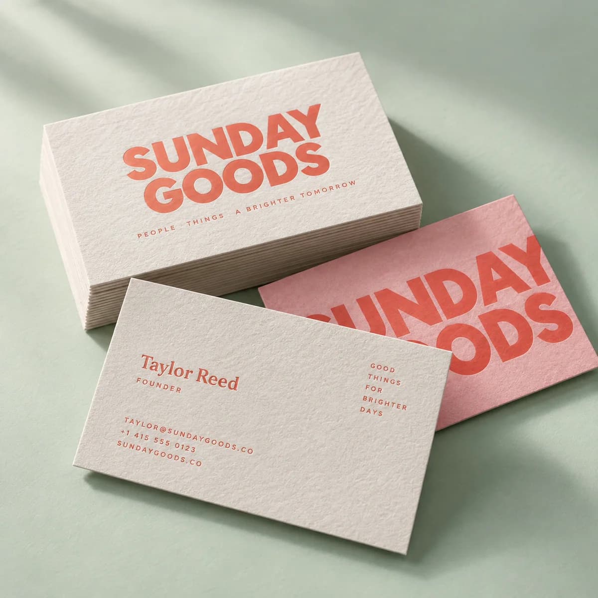Cotton business cards: Voqado product styling