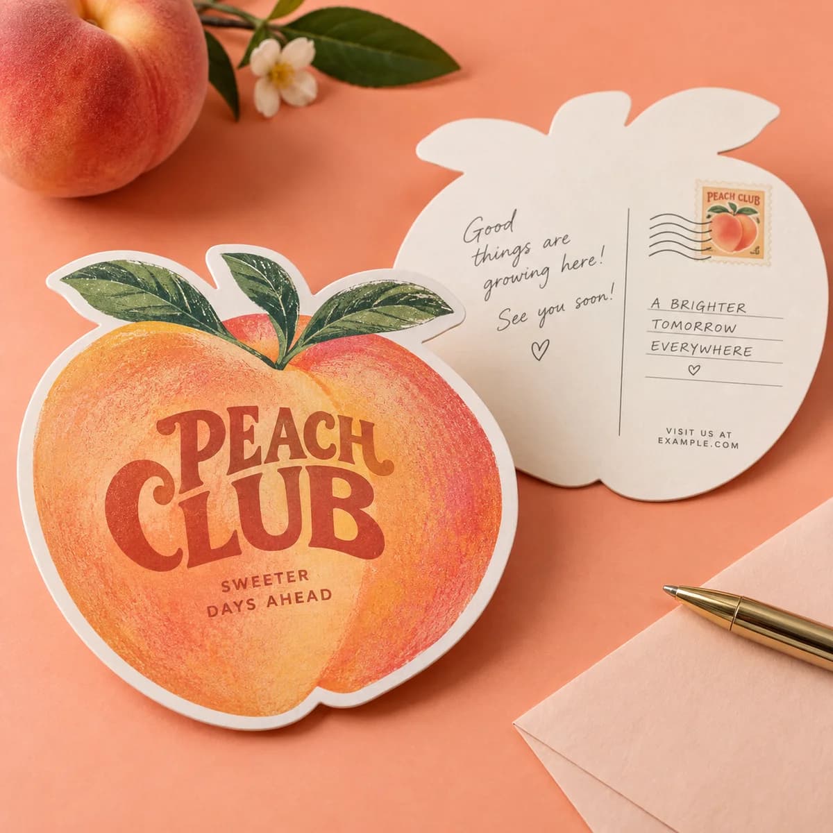 Die-cut postcards: Voqado product styling