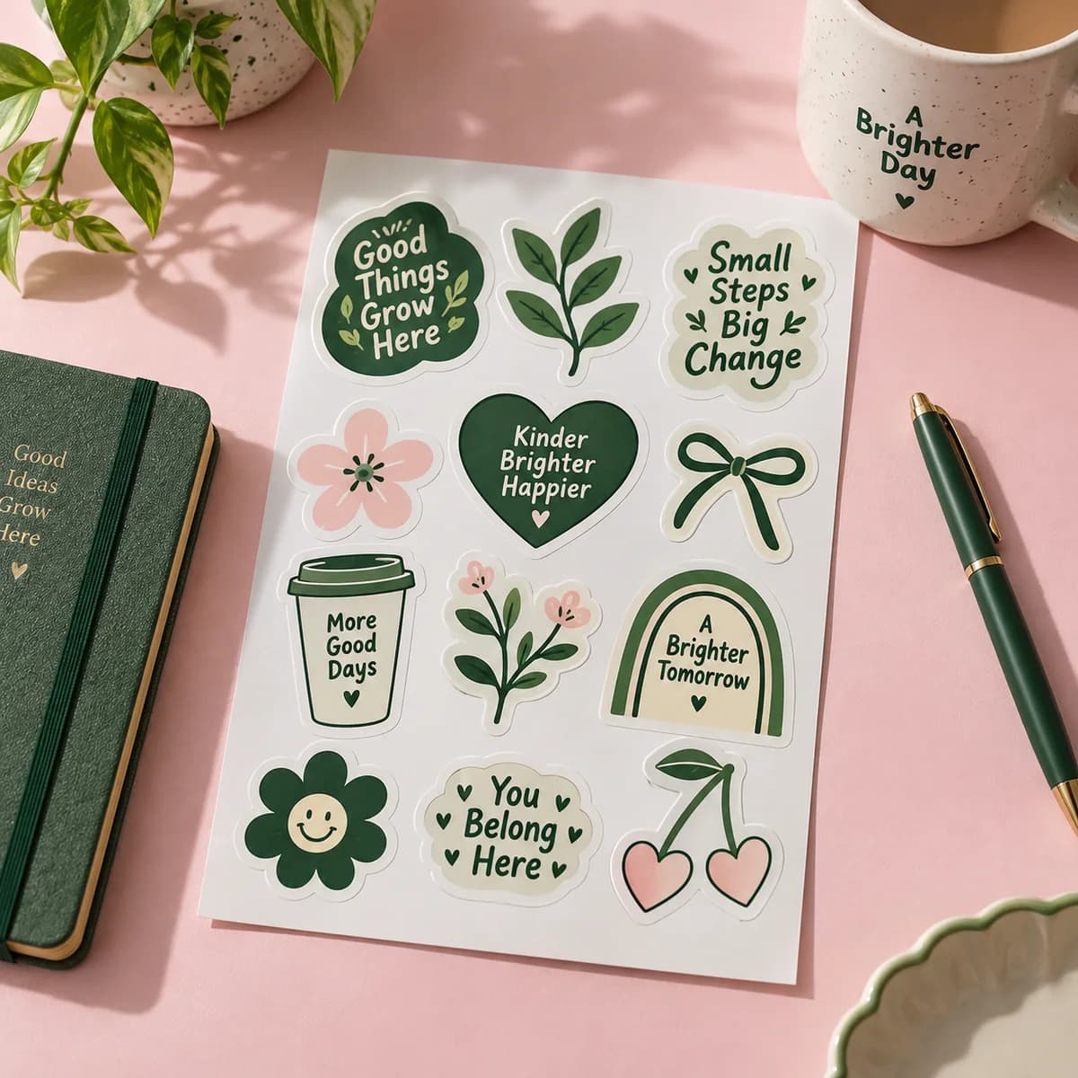Die-cut sticker sheets: Voqado product styling