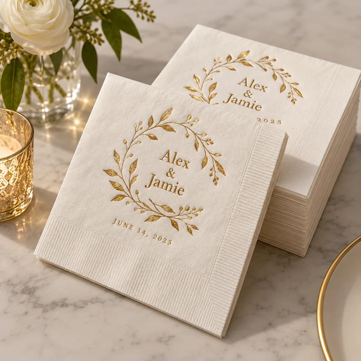 Foil napkins: Voqado product styling