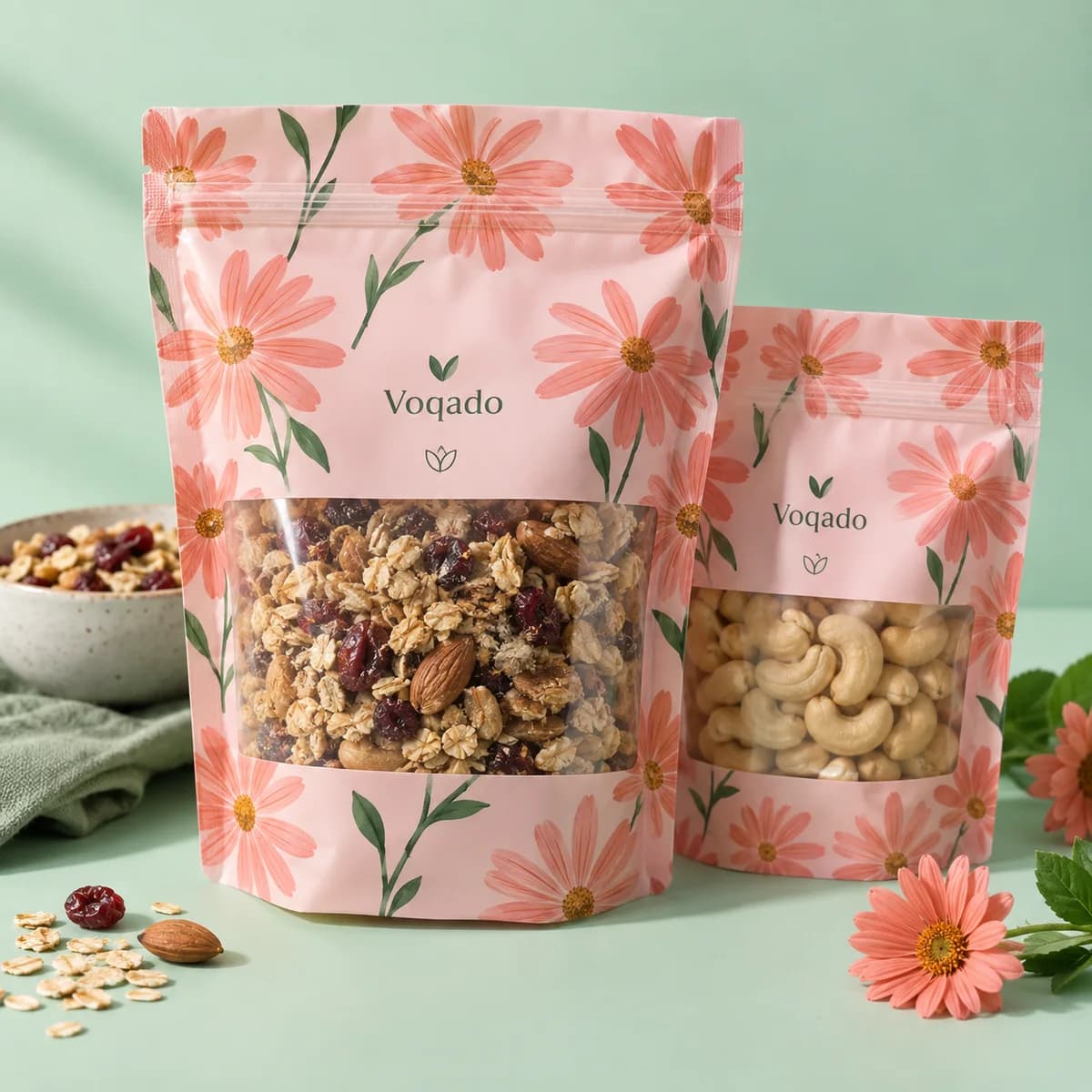 Food zipper bags: Voqado product styling