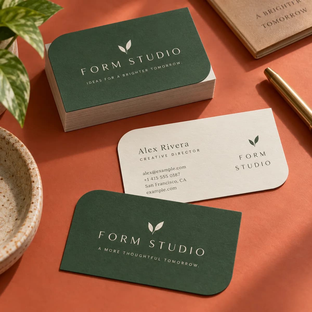 Leaf business cards: Voqado product styling