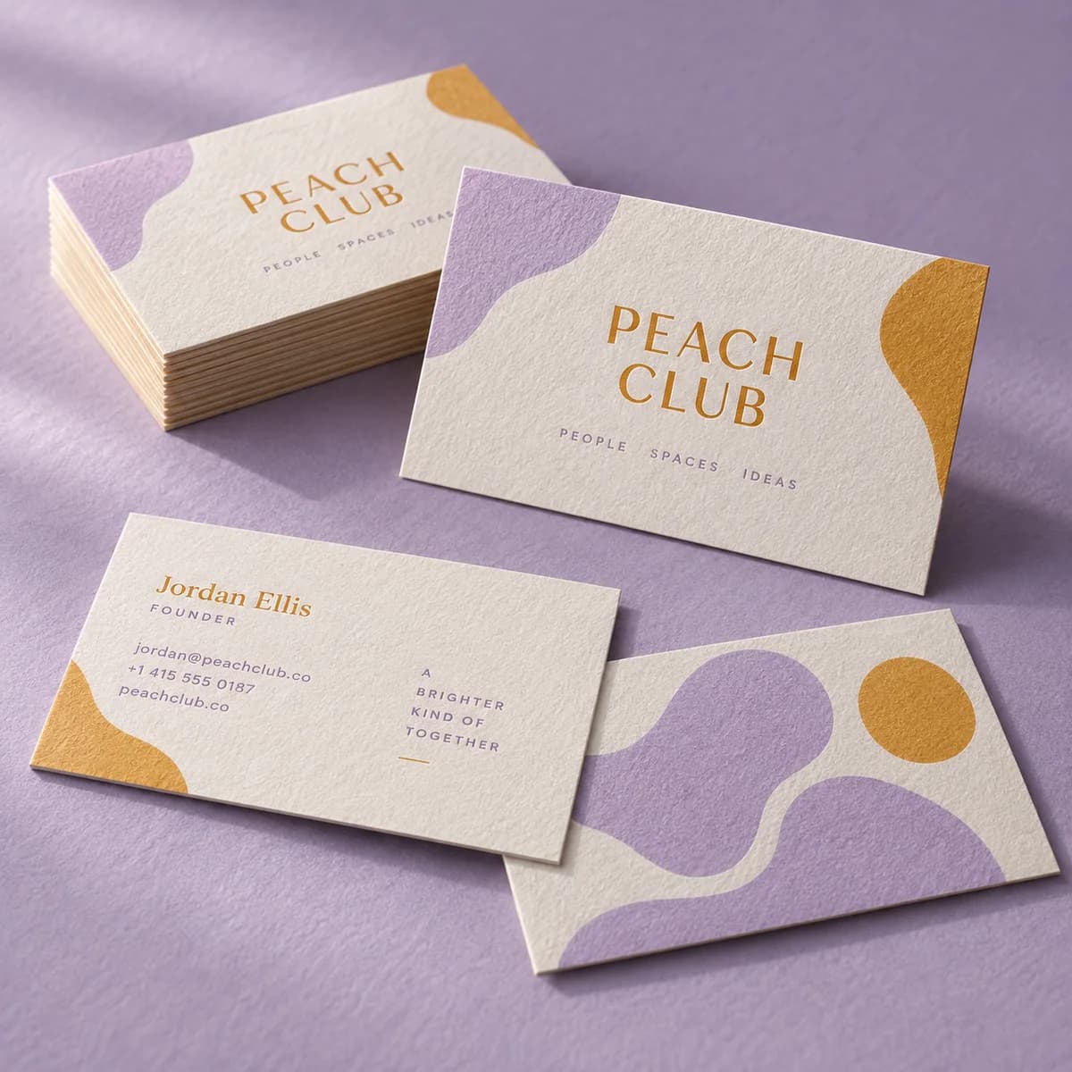 Natural textured business cards: Voqado product styling