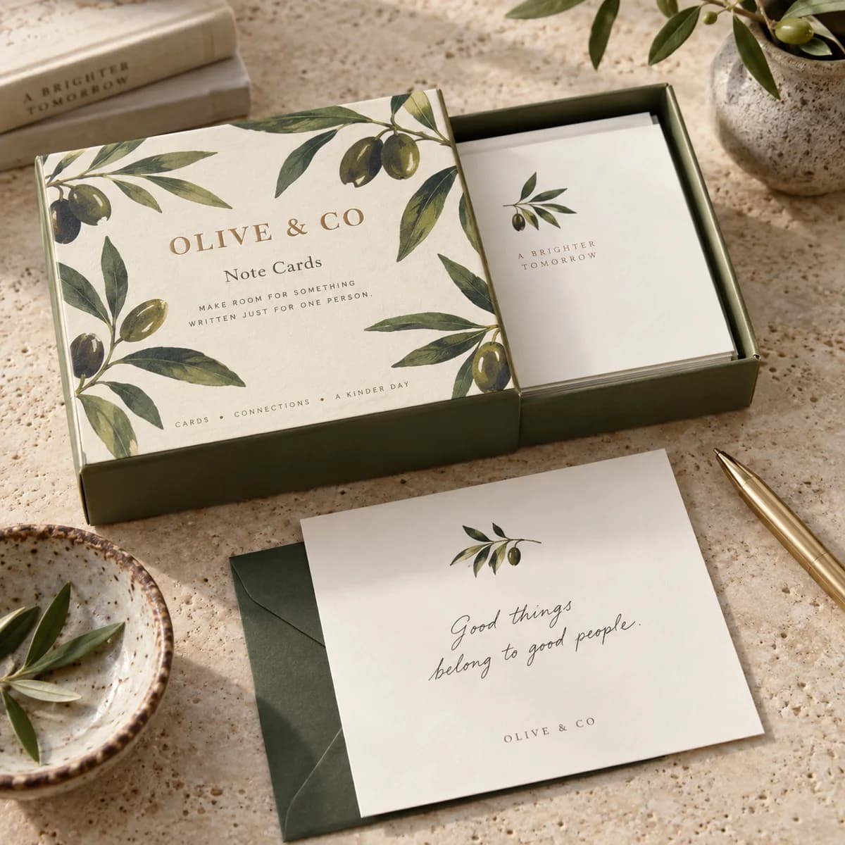 Note cards from the Voqado catalog, shown as a design concept.