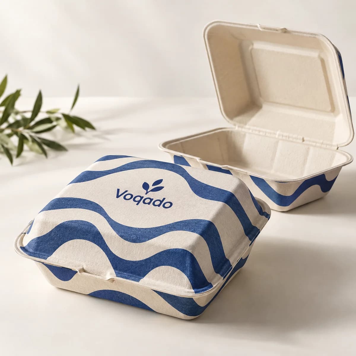 Paper clamshell packaging: Voqado product styling