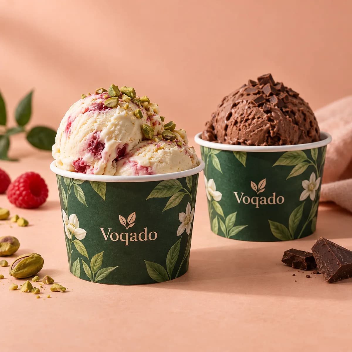 Paper ice cream cups: Voqado product styling