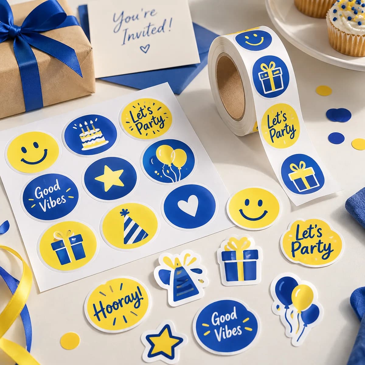 Party stickers: Voqado product styling