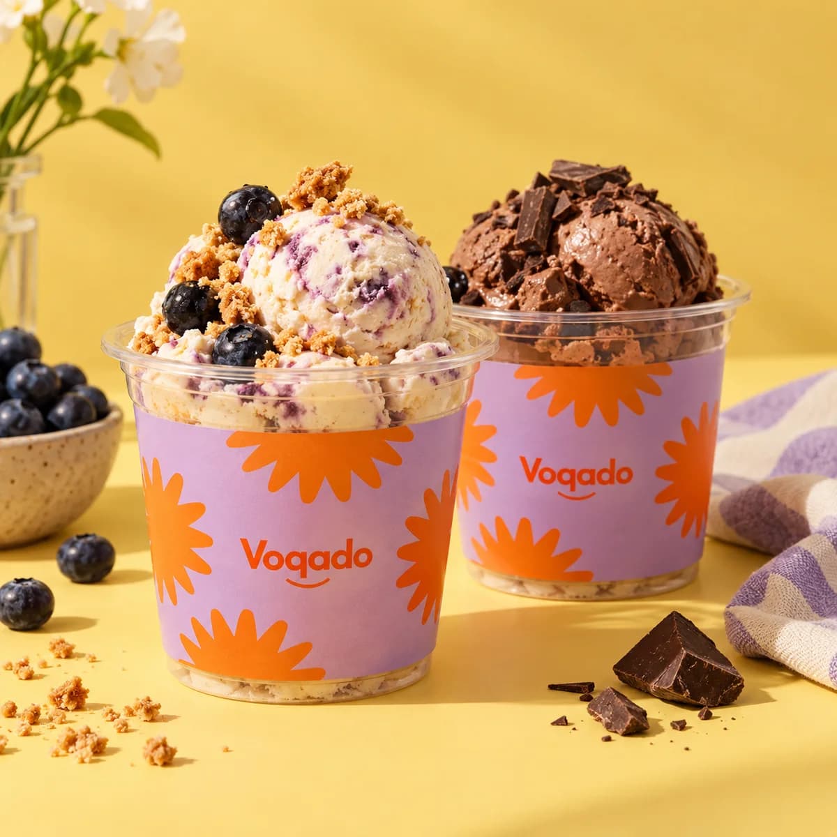 Plastic ice cream cups: Voqado product styling