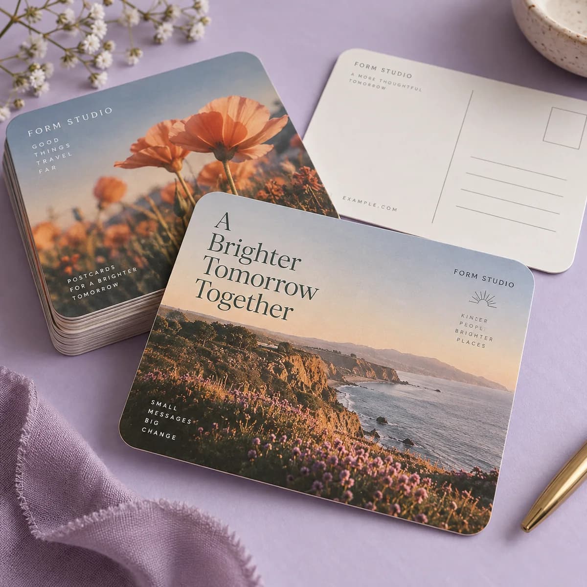 Rounded corner postcards: Voqado product styling