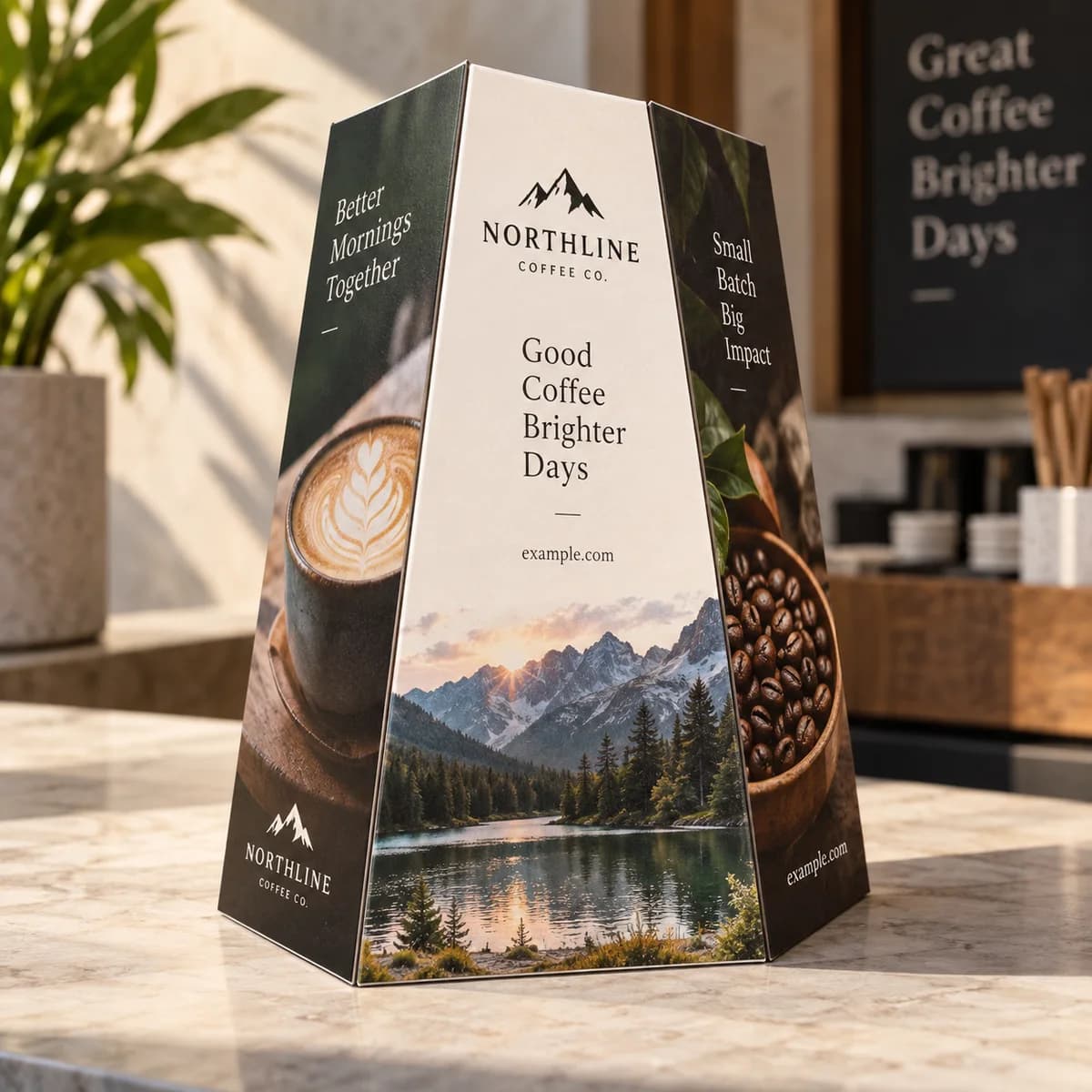 Triangular point of sale displays: Voqado product styling
