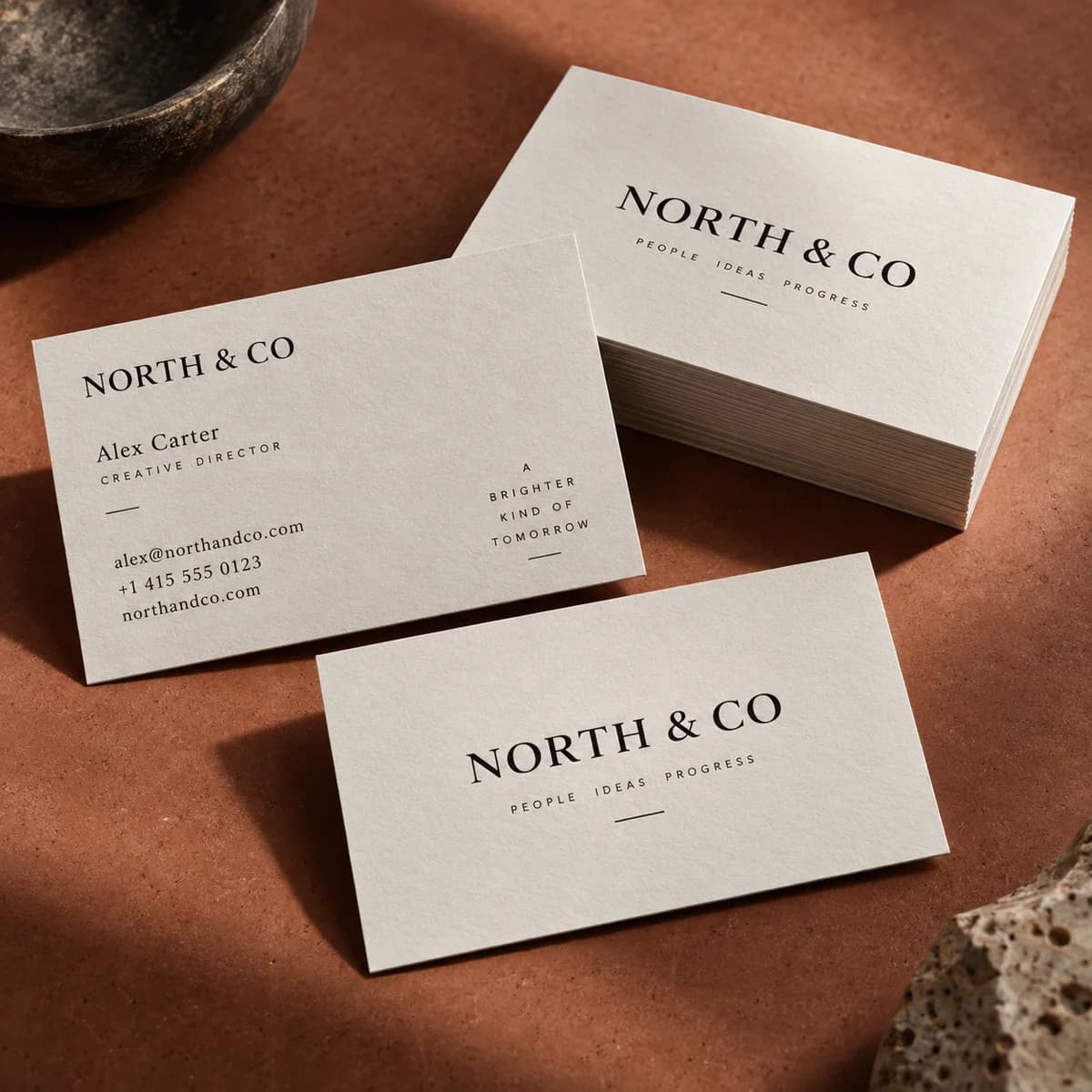 Uncoated business cards: Voqado product styling