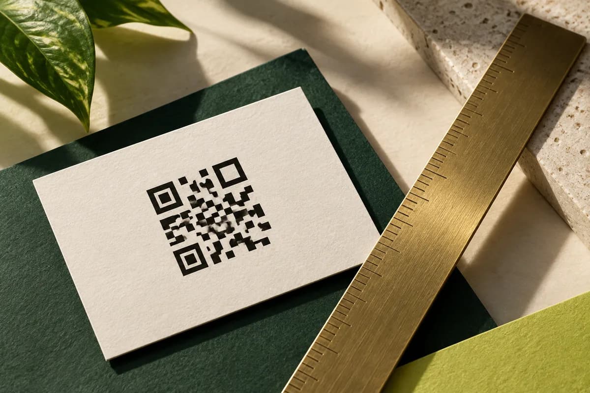 Editorial concept: abstract black square mosaic on paper beside brass ruler without numbers nonfunctional code.