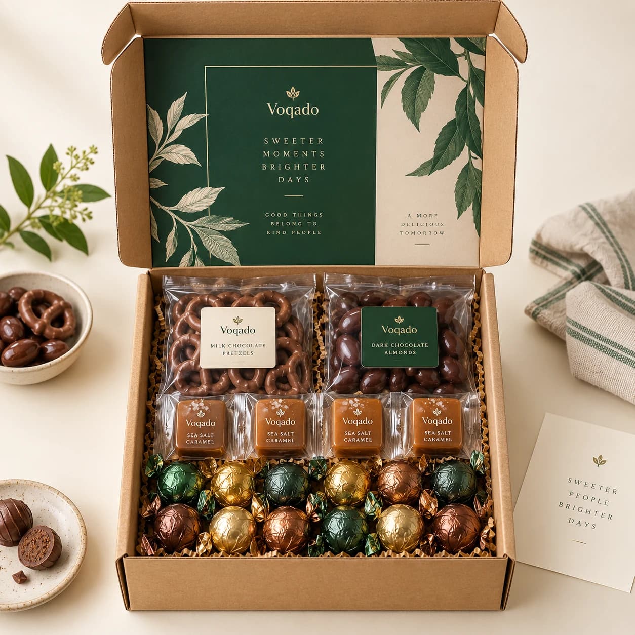 Voqado Chocolate Thank You Mailer, Voqado branding concept