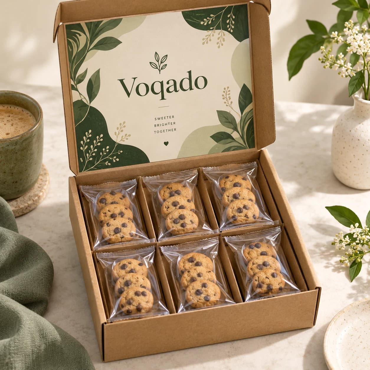 Voqado Mrs. Fields Cookie Mailer, Voqado branding concept